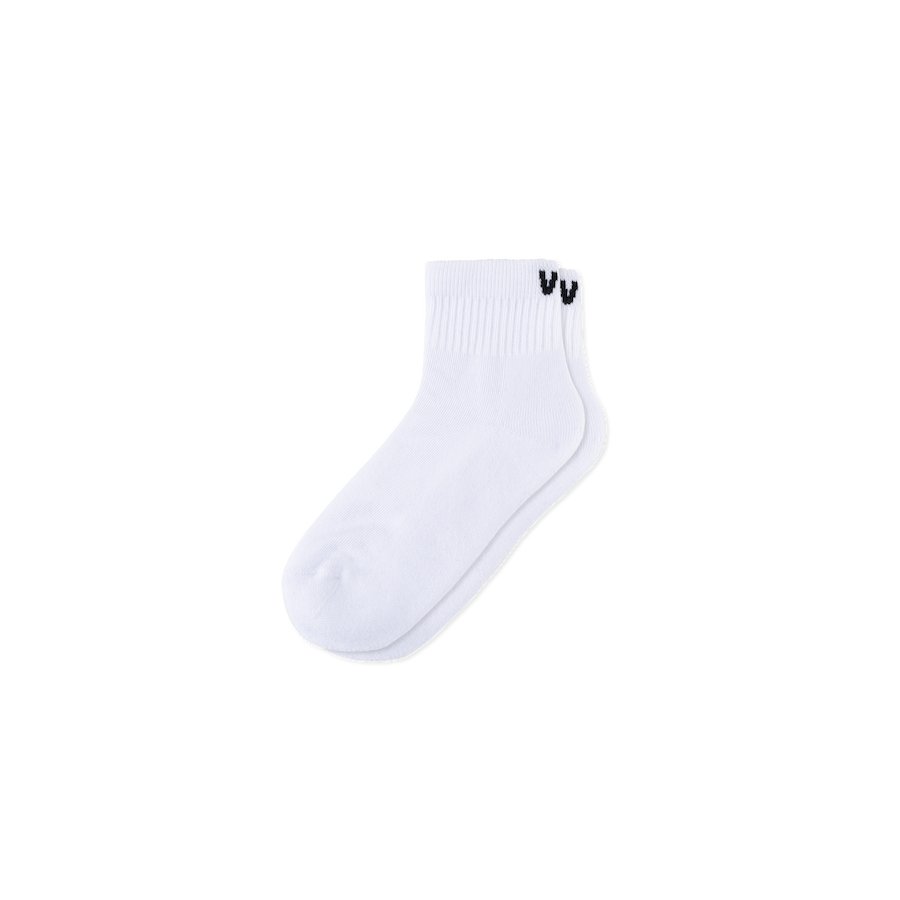 Kids Mid Crew Socks - White