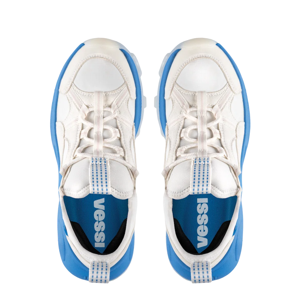 Women's Motu Sneaker - Off-White/Vessi Blue - Image 5