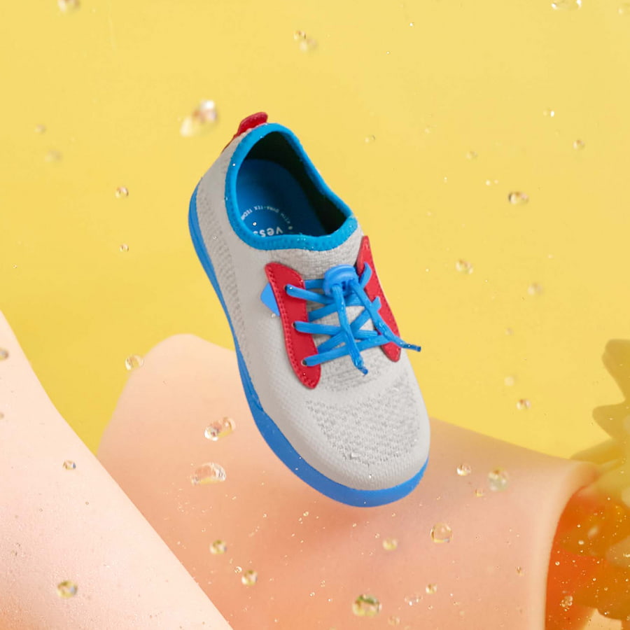 Kids Weekend Sneaker - Light Grey/Vessi Blue - Image 5